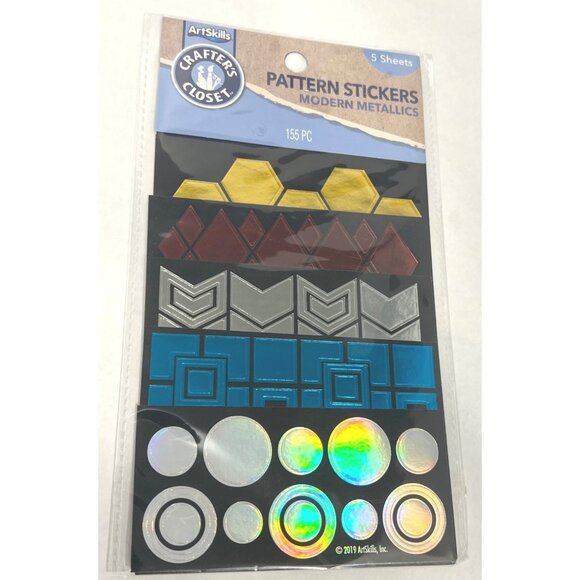 ArtSkills Crafters Closet geometric pattern Stickers Modern Metallics PA-6687 - Picture 4 of 4